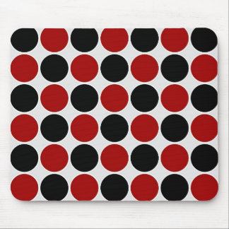 Retro Polka Dots in rood en zwart Muismat