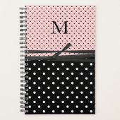 Retro Polka Dots monogrammed Daily Planner (Voorkant)