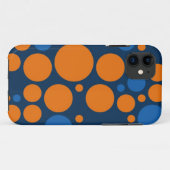 Retro Polka Dots | Oranje donkerblauw Case-Mate iPhone Case (Achterkant (horizontaal))
