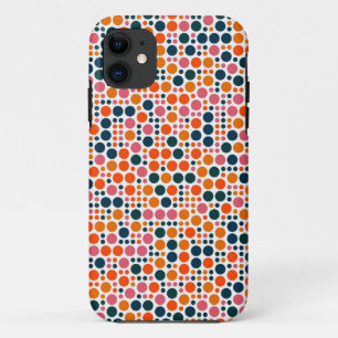 Retro Polka Dots   Oranje roze blauw Case-Mate iPhone Case