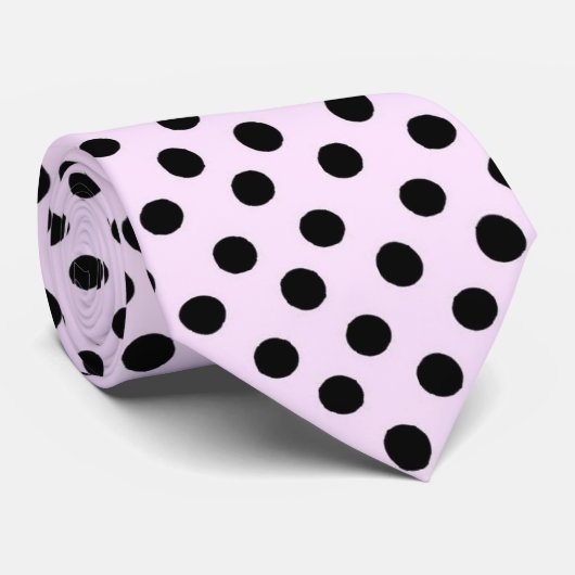 Retro Polka Dots Pink Stropdas (Opgerold)