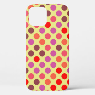 Retro Polka Dots Rode Violet bruin Case-Mate iPhone Case