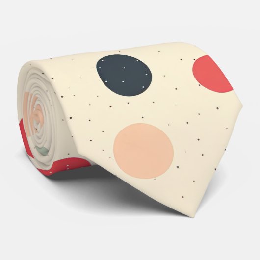 Retro Polka Dots Stropdas (Opgerold)