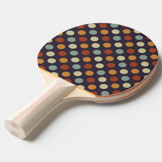 Retro Polka Dots Tafeltennisbatje (Voorkant Gekanteld)
