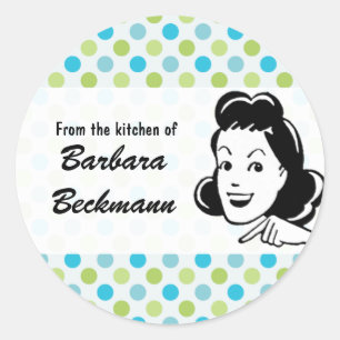 Retro Polka Dots "Uit de Keuken" sticker