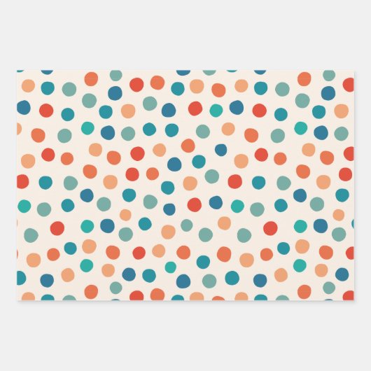 Retro polka dots Verjaardag Inpakpapier Vel (Voorkant 3)