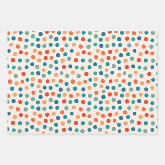 Retro polka dots Verjaardag Inpakpapier Vel (Voorkant 2)