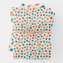 Retro polka dots Verjaardag Inpakpapier Vel