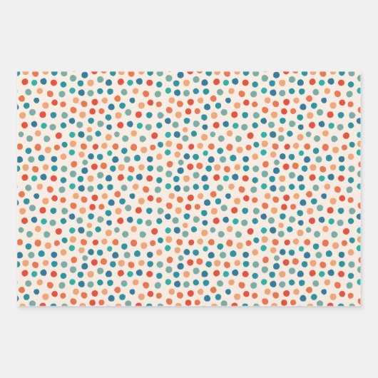 Retro polka dots Verjaardag Inpakpapier Vel (Voorkant)