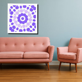 retro polka mandala canvas afdruk