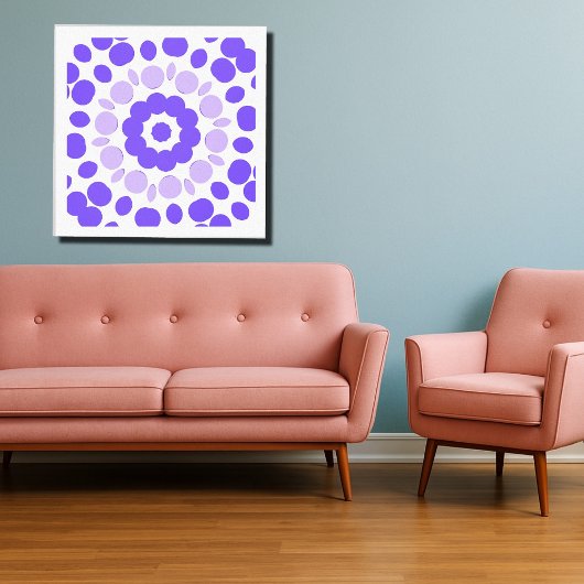 retro polka mandala canvas afdruk