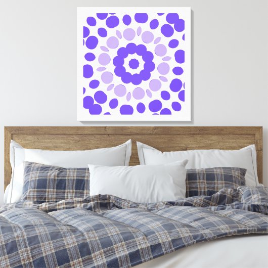 retro polka mandala canvas afdruk (Insitu (Slaapkamer))