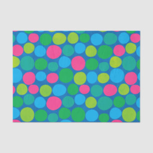 Retro Polka Pink roze Groen Blauw Patroon Tissuepapier