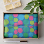Retro Polka Pink roze Groen Blauw Patroon Tissuepapier (Geschenk)