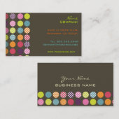 Retro polka-punten/diy achtergrondkleur visitekaartje (Voorkant / Achterkant)