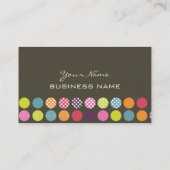 Retro polka-punten/diy achtergrondkleur visitekaartje (Achterkant)