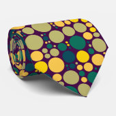 Retro polka-punten groen en geel stropdas (Opgerold)