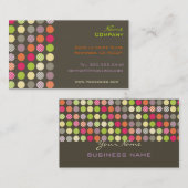 Retro polka-punten visitekaartje (Voorkant / Achterkant)