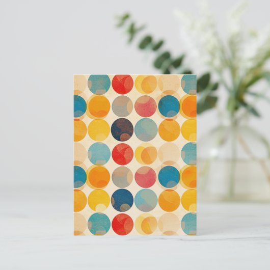  retro polka stippen briefkaart (Staand voorkant)