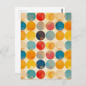  retro polka stippen briefkaart (Voorkant / Achterkant)