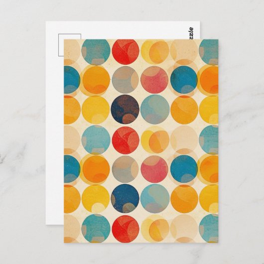  retro polka stippen briefkaart (Voorkant / Achterkant)