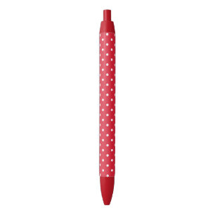 Retro polka stippen in rood en wit zwarte inkt pen
