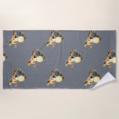 Retro polka stippen mode  pin-up meisje strandlaken (Voorkant)