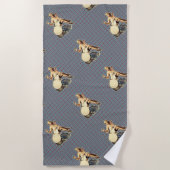 Retro polka stippen mode  pin-up meisje strandlaken (Voorkant)