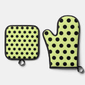 retro-polkadotpatroon ovenwant & pannenlap set (Voorkant)