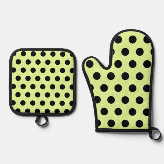 retro-polkadotpatroon ovenwant & pannenlap set (Voorkant)