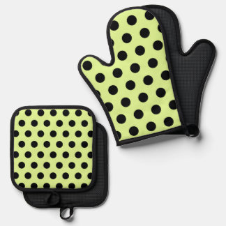 retro-polkadotpatroon ovenwant & pannenlap set
