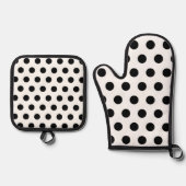 retro-polkadotpatroon ovenwant & pannenlap set (Voorkant)