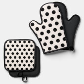 retro-polkadotpatroon ovenwant & pannenlap set (Voorkant / Achterkant)
