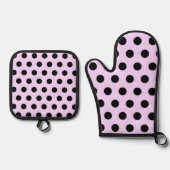 retro-polkadotpatroon ovenwant & pannenlap set (Voorkant)
