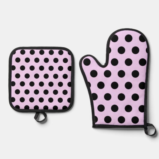 retro-polkadotpatroon ovenwant & pannenlap set (Voorkant)