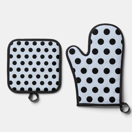 retro-polkadotpatroon ovenwant & pannenlap set (Voorkant)