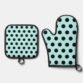 retro-polkadotpatroon ovenwant & pannenlap set (Voorkant)