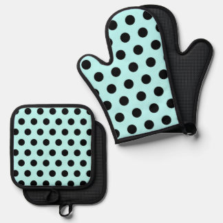 retro-polkadotpatroon ovenwant & pannenlap set
