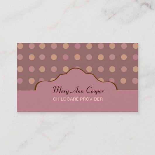Retro Polkadots Classic Visitekaartje (Voorkant)