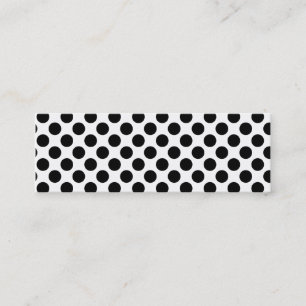 Retro Polkadots - zwart en wit Mini Visitekaartje