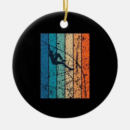 Retro Polsstokhoogspringen Keramisch Ornament (Voorkant)