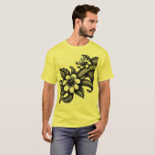 Retro Polynesische bloem T-shirt (Voorkant volledig)