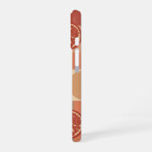 Retro Pomegranate Geometric Print iPhone 16 Hoesje (Linkerkant)
