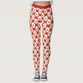 Retro Pomegranate Red Fruit Orchard Patroon Leggings (Voorkant)