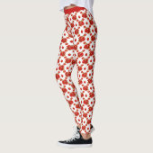 Retro Pomegranate Red Fruit Orchard Patroon Leggings (Links)