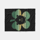 Retro Pomeranian hond Shamrock Patricks Dag Dames Fleece Deken (Voorkant (Horizontaal))