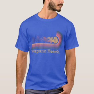 Retro Pompano Beach Tropische Bloemen Stijlzur van T-shirt