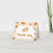 Retro pompoen Baby shower gevouwen dank u kaart (Voorkant)