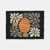 Retro Pompoen Boho Bloemen Herfst Herfst Thanksgiv Fleece Deken (Voorkant (Horizontaal))