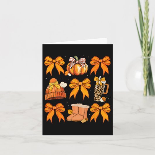 Retro Pompoen Coquette Bow Herfst Herfst Halloween Kaart (Voorkant)